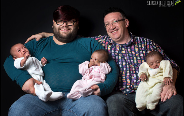 Nòa,Naìm e Gaèl e papà Mirco e Patricio