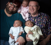 Nòa,Naìm e Gaèl e papà Mirco e Patricio